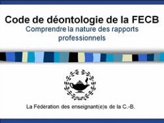 Code de deontologie de la FECB