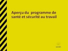 Module 1 Apercu du programme de sante et securite