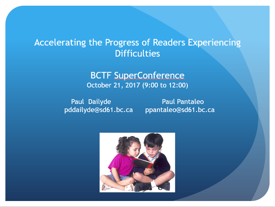 Superconference - Accelerating the Progress of Children Experiencing Difficulties in Reading